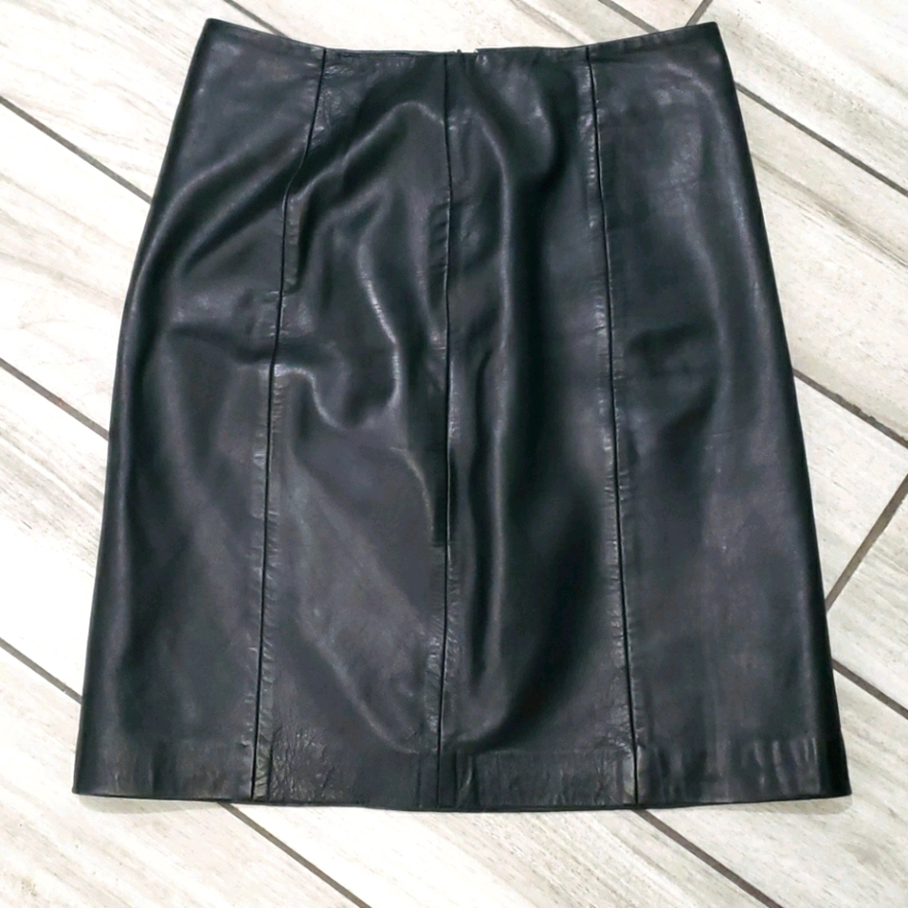 Genuine Leather skirt, Black Leather Skirt